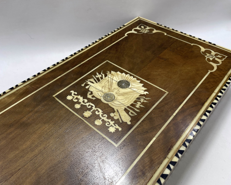 OSMANLI DÖNEMİ ÜZERİ DEVLET ARMALI ÇOK NADİR ESERİ İSTANBUL TAVLA 