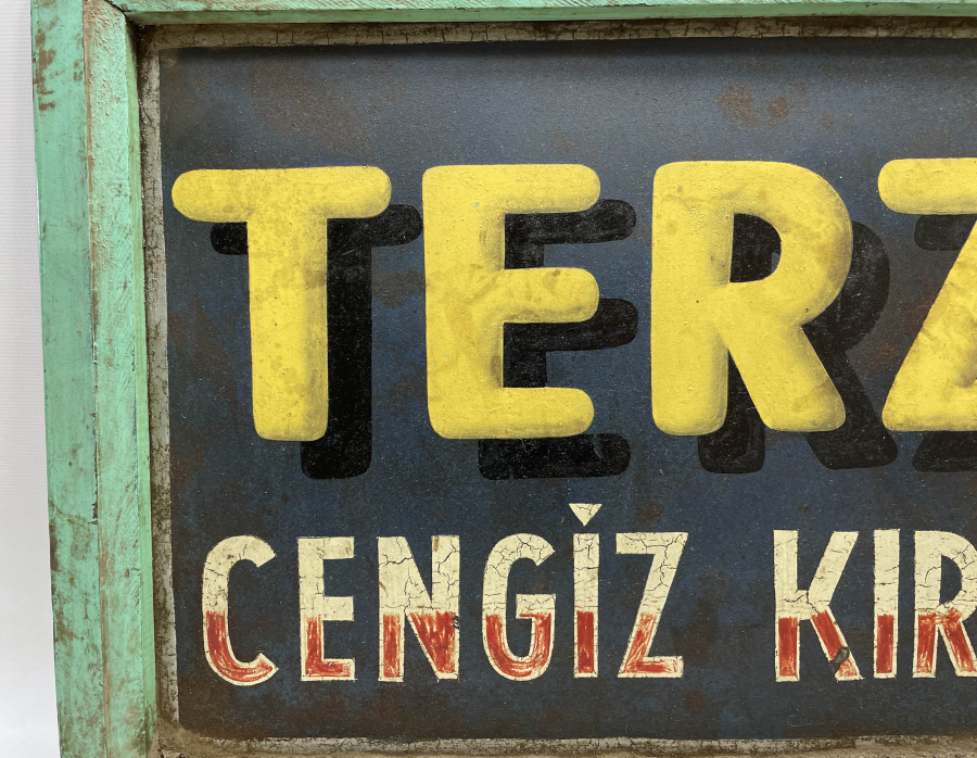 TAMAMI EL YAZMA CUMHURİYET BAŞLARI BÜYÜK BOY ÇİFT TARAFLI TERZİ TABELASI