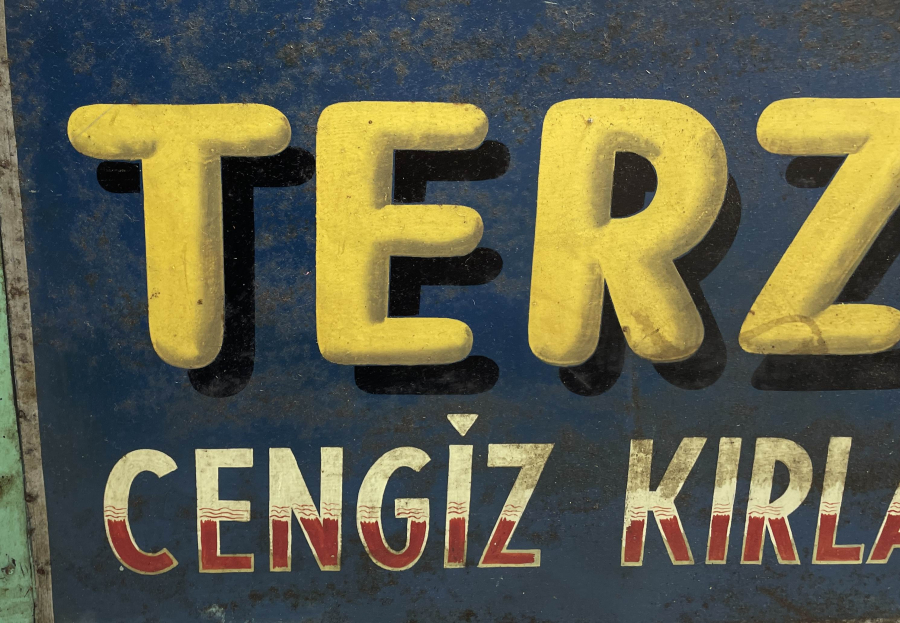 TAMAMI EL YAZMA CUMHURİYET BAŞLARI BÜYÜK BOY ÇİFT TARAFLI TERZİ TABELASI