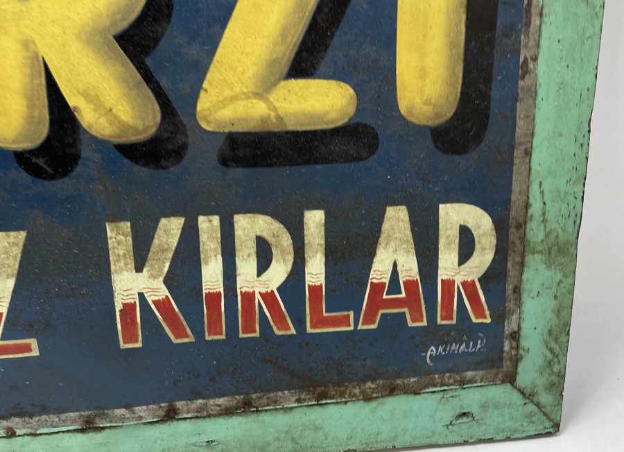 TAMAMI EL YAZMA CUMHURİYET BAŞLARI BÜYÜK BOY ÇİFT TARAFLI TERZİ TABELASI