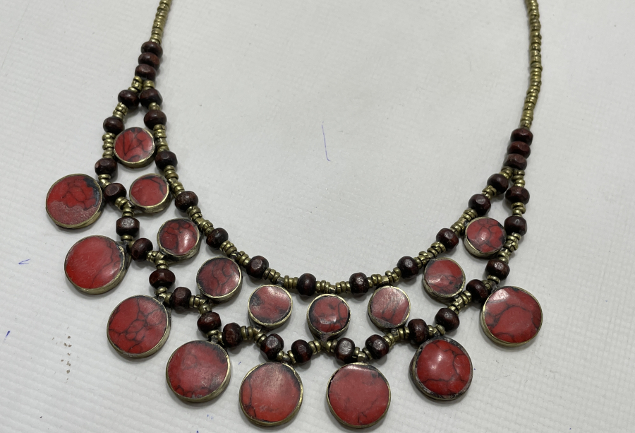 ÜZERİ MERCAN TAŞLI ANTİKA TÜRKMEN İŞİ GERDANLIK