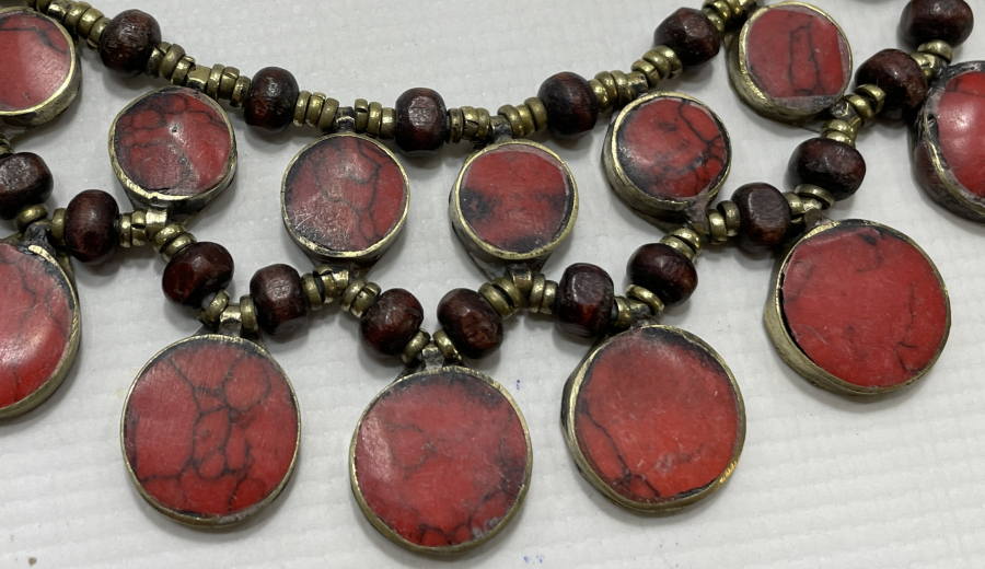 ÜZERİ MERCAN TAŞLI ANTİKA TÜRKMEN İŞİ GERDANLIK