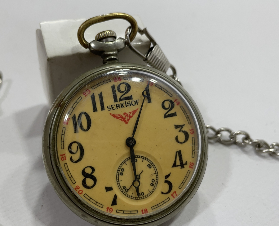 ANTİKA TEPEDEN KURMALI DENİZCİ CEP SAATİ