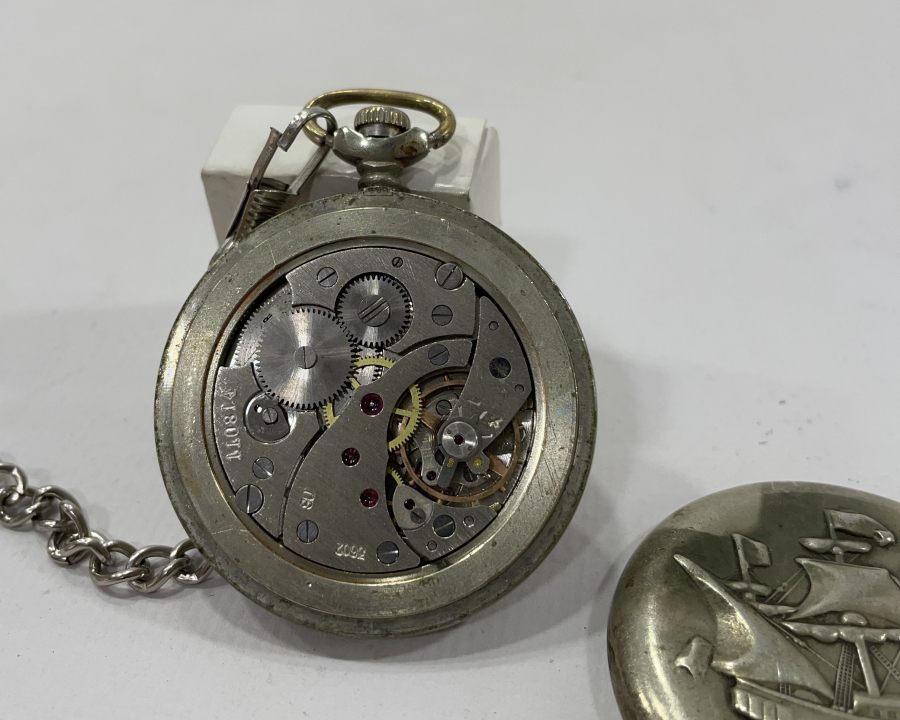 ANTİKA TEPEDEN KURMALI DENİZCİ CEP SAATİ