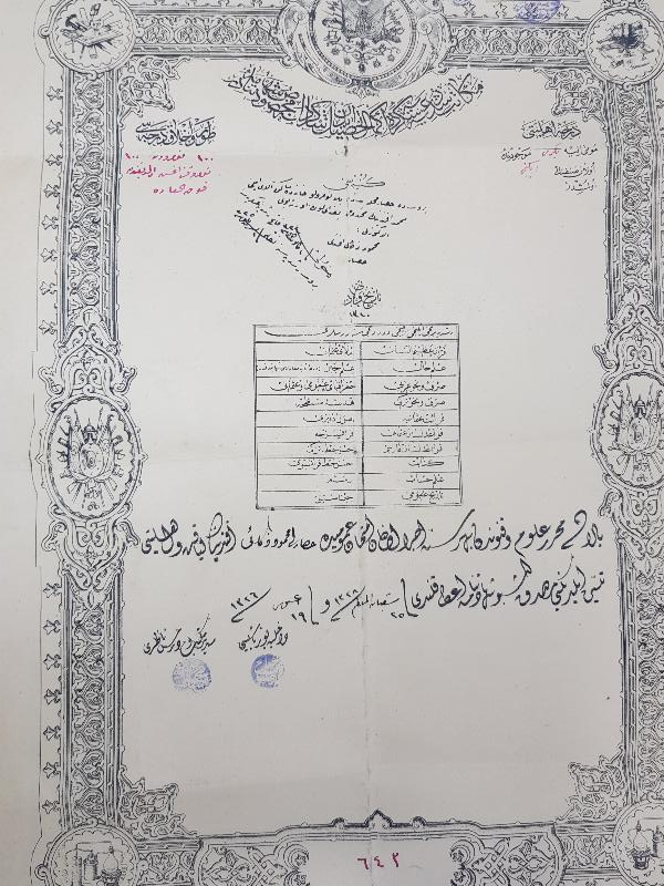 OSMANLI DÖNEMİ ASKERİ DİPLOMA 