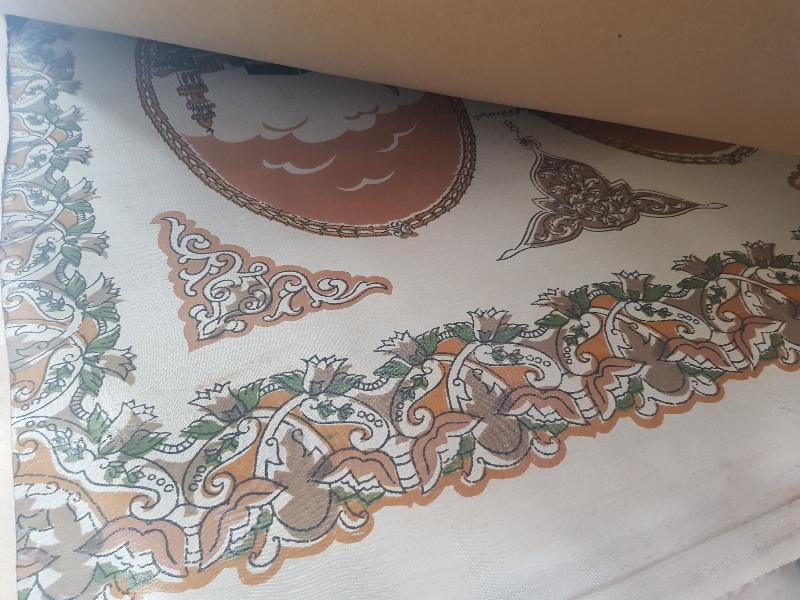 OSMANLI DÖNEMİ KABE VE MESCİDİ NEBEVİ RESİMLİ İPEK PANO