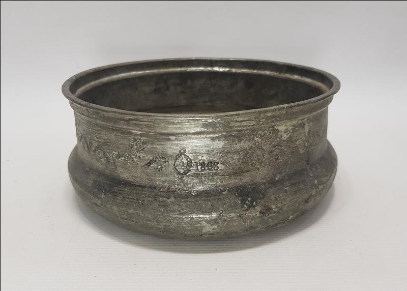 OSMANLI DÖNEMİ 1863 TARİHLİ RUM İŞİ BAKIR KASE