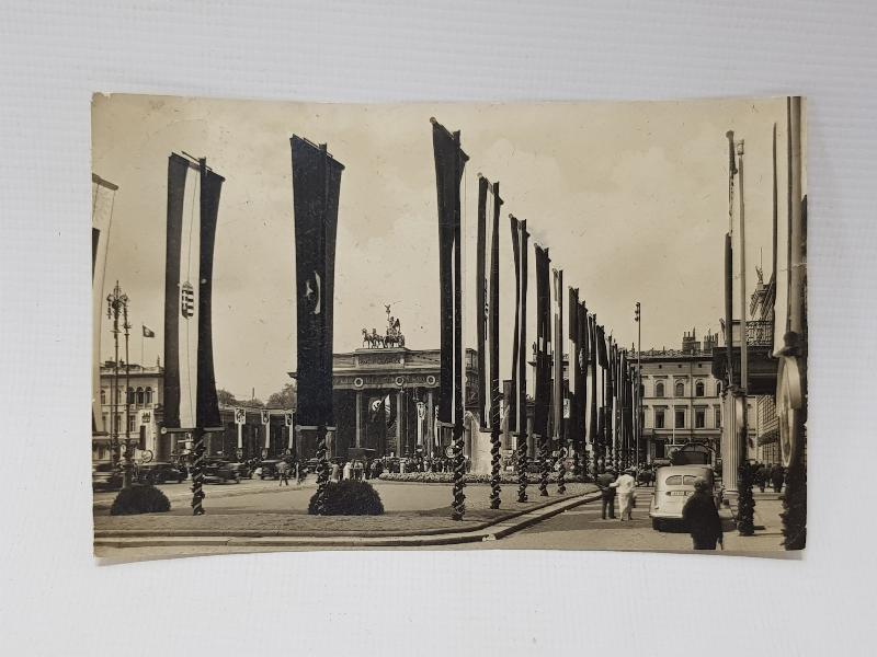 1936 BERLİN OLİMPİYATLARI TÜRK BAYRAKLI PG KARTPOSTAL 