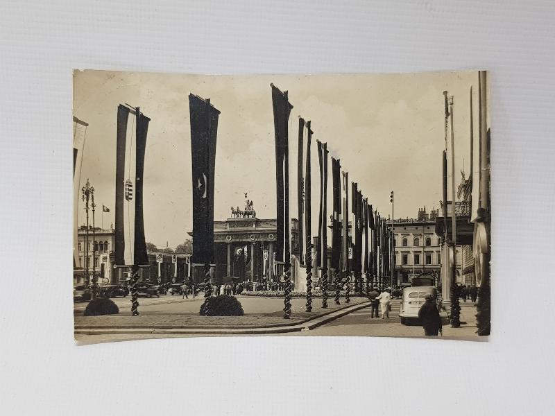 1936 BERLİN OLİMPİYATLARI TÜRK BAYRAKLI PG KARTPOSTAL 