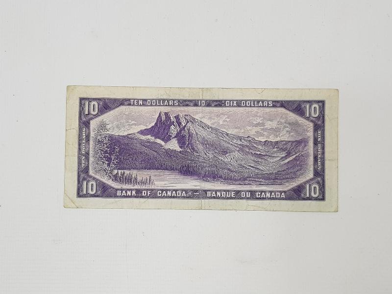 1954 TARİHLİ KRALİÇE ELİZABET RESİMLİ KANADA 10 DOLAR KAĞIT PARA
