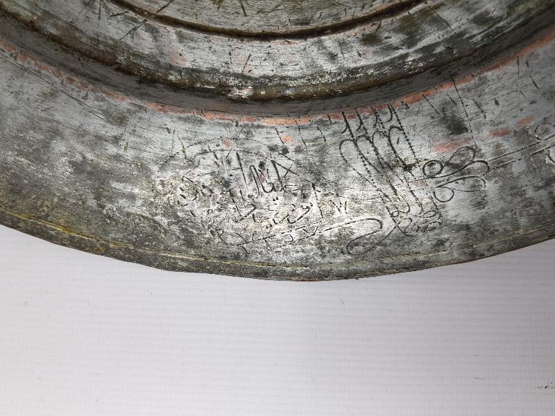 OSMANLI DÖNEMİ İŞLEMELİ VE SAZ TUĞRALI BOSNA İŞİ BAKIR TABAK