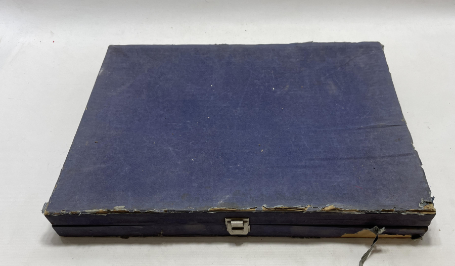 1900 BAŞLARI ORJİNAL KUTUSUNDA  GÜMÜŞ KAPLAMA 6 KİŞİLİK YEMEK TAKIMI