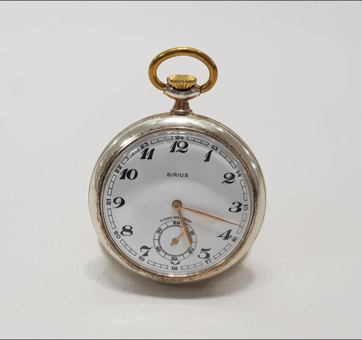 1900'LERDEN SIRIUS MARKA ÇİL KONDÜSYONDA GÜMÜŞ CEP SAATİ 