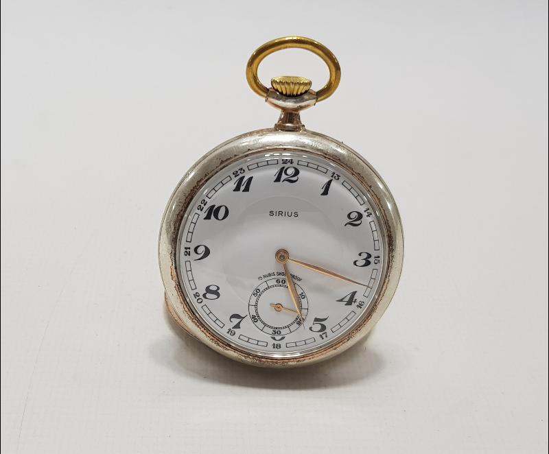 1900'LERDEN SIRIUS MARKA ÇİL KONDÜSYONDA GÜMÜŞ CEP SAATİ 