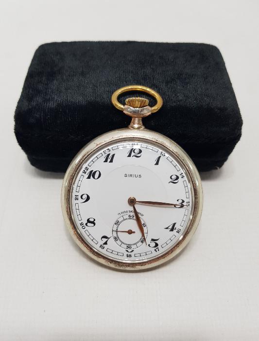 1900'LERDEN SIRIUS MARKA ÇİL KONDÜSYONDA GÜMÜŞ CEP SAATİ 