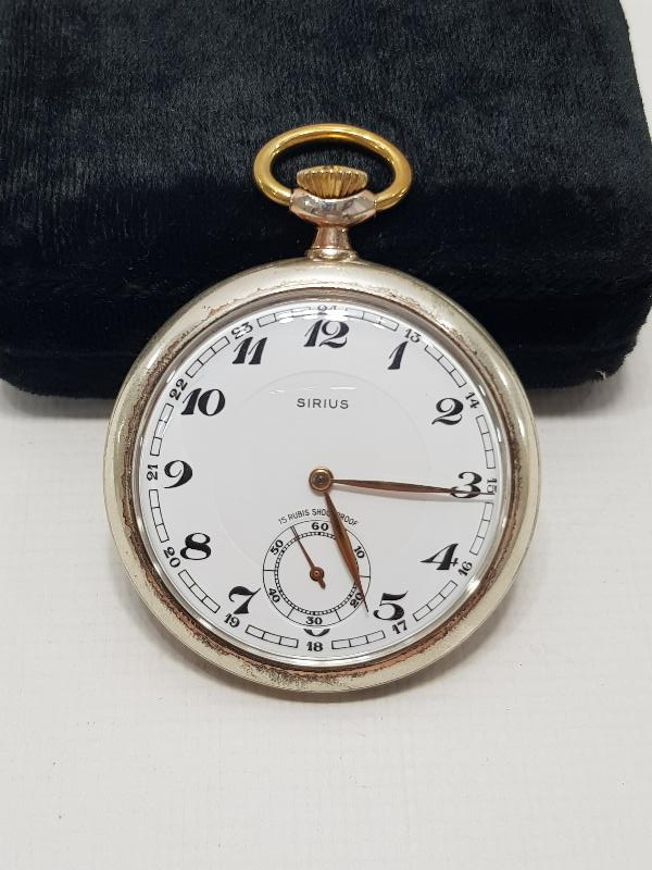 1900'LERDEN SIRIUS MARKA ÇİL KONDÜSYONDA GÜMÜŞ CEP SAATİ 