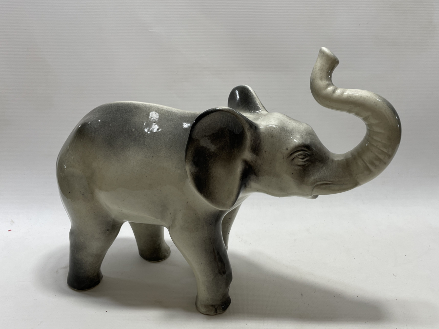 BÜYÜK BOY ANTİKA SERAMİK FİL FİGÜRÜ