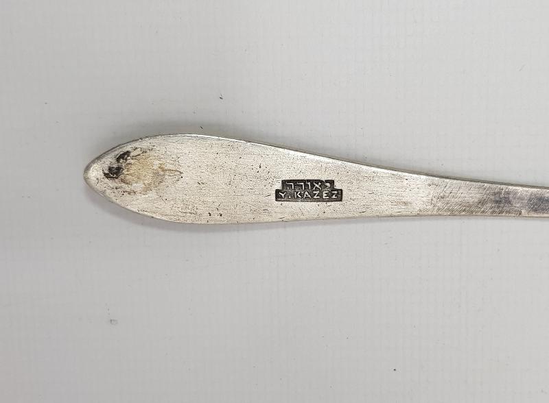 OSMANLI DÖNEMİ BERGAMALI YAHUDİ USTA Y. KAZEZ YAPIMI GÜMÜŞ KAŞIK 