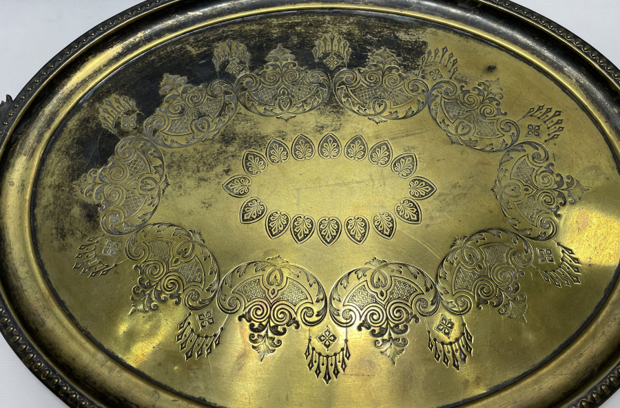 OSMANLI DÖNEMİ SÜLEYMANİYE İŞİ ÇOK NADİR BÜYÜK BOY TEPSİ