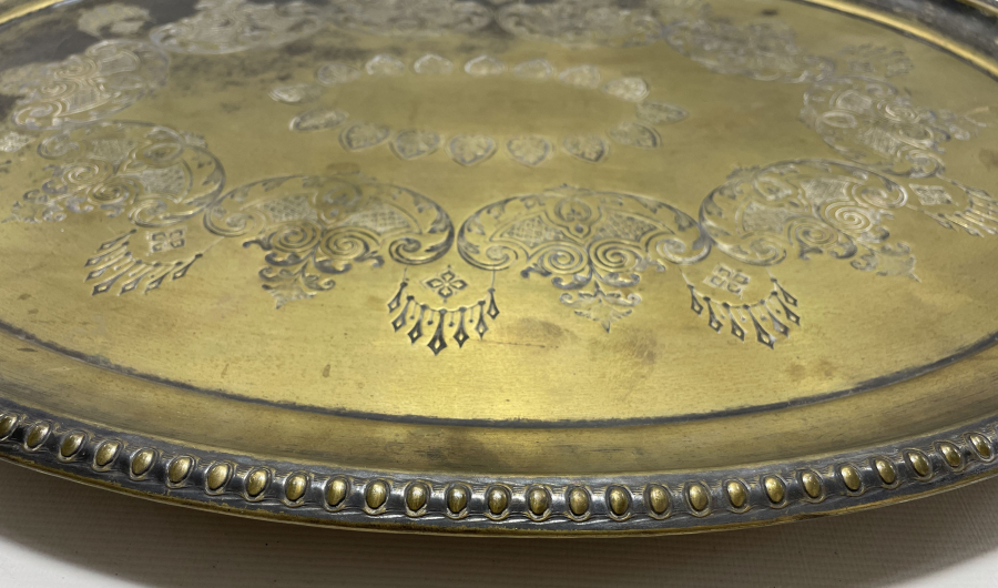 OSMANLI DÖNEMİ SÜLEYMANİYE İŞİ ÇOK NADİR BÜYÜK BOY TEPSİ