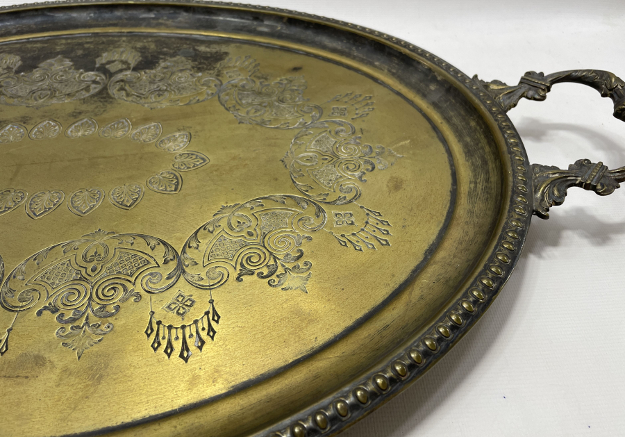 OSMANLI DÖNEMİ SÜLEYMANİYE İŞİ ÇOK NADİR BÜYÜK BOY TEPSİ