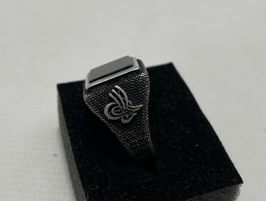 SİYAH AKİKLİ GÜMÜŞ YÜZÜK