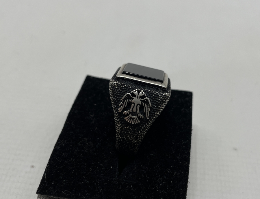 SİYAH AKİKLİ GÜMÜŞ YÜZÜK