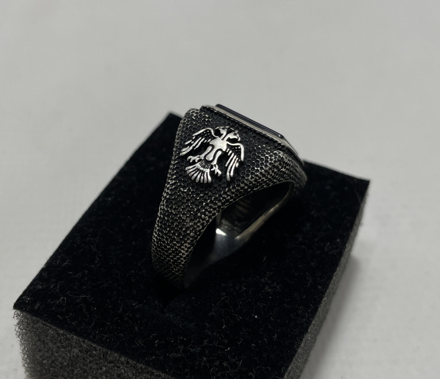 SİYAH AKİKLİ GÜMÜŞ YÜZÜK