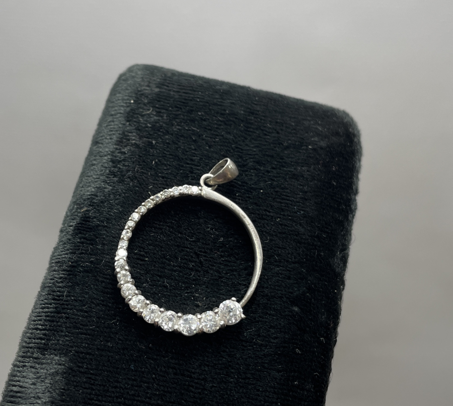 ÜZERİ MARGAZİT TAŞLARLA SÜSLÜ GÜMÜŞ KOLYE UCU