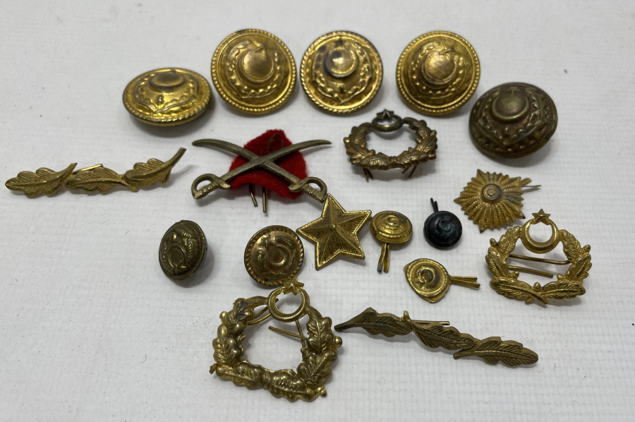 ANTİKA ASKERİ SUBAY ROZET - BRÖVE VE DÜĞME LOTU