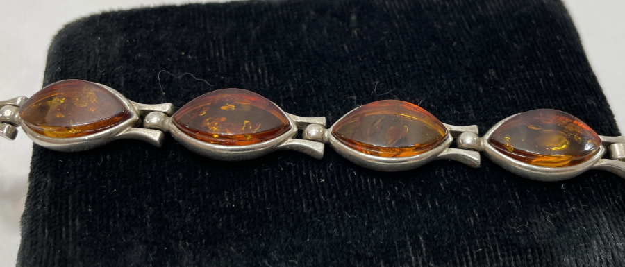 DAMLA KEHRİBARLI GÜMÜŞ BİLEKLİK