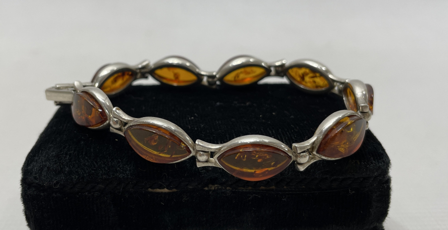 DAMLA KEHRİBARLI GÜMÜŞ BİLEKLİK