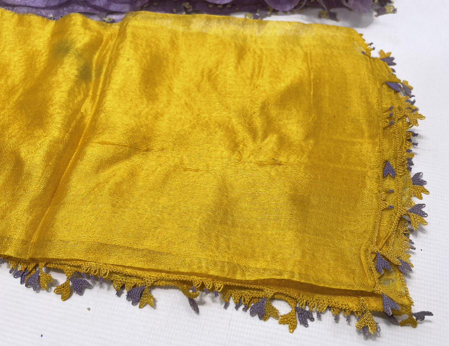 OSMANLI DÖNEMİ İPEK VE İĞNE OYALI GELİN BAŞI KREPLERİ