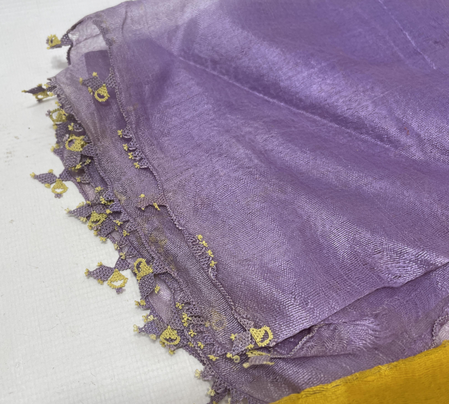 OSMANLI DÖNEMİ İPEK VE İĞNE OYALI GELİN BAŞI KREPLERİ