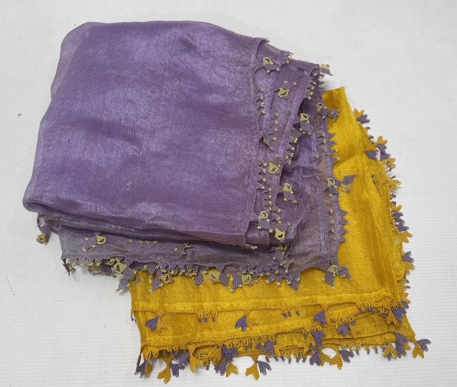 OSMANLI DÖNEMİ İPEK VE İĞNE OYALI GELİN BAŞI KREPLERİ