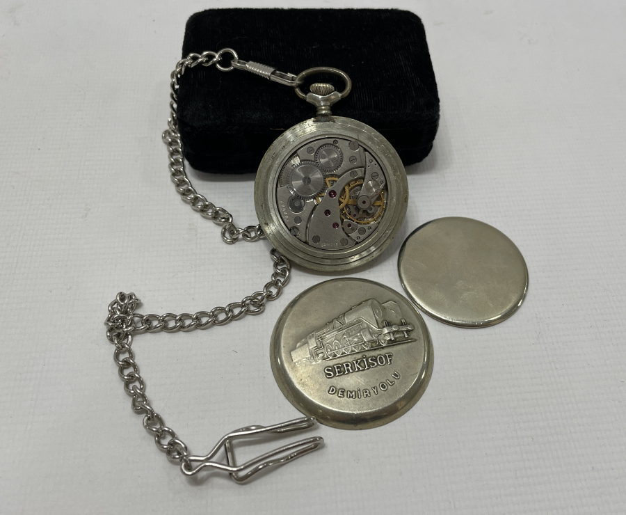 SERKİSOF MARKA KURMALI KÖSTEKLİ CEP SAATİ