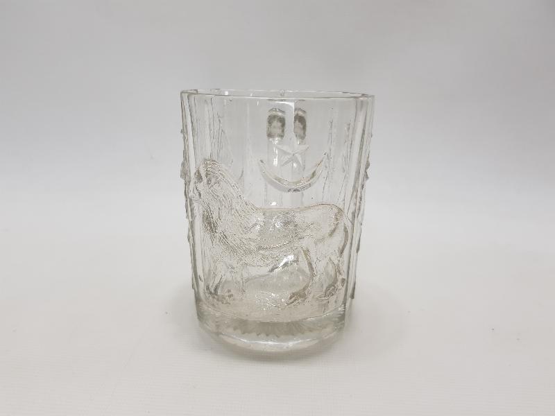 OSMANLI DÖNEMİ AY YILDIZLI BAYRAK VE ASLAN KABARTMA RESİMLİ BİRA BARDAĞI 