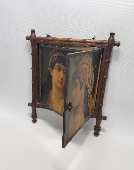 OSMANLI DÖNEMİ KADIN RESİMLERİYLE SÜSLÜ AHŞAP AYNA