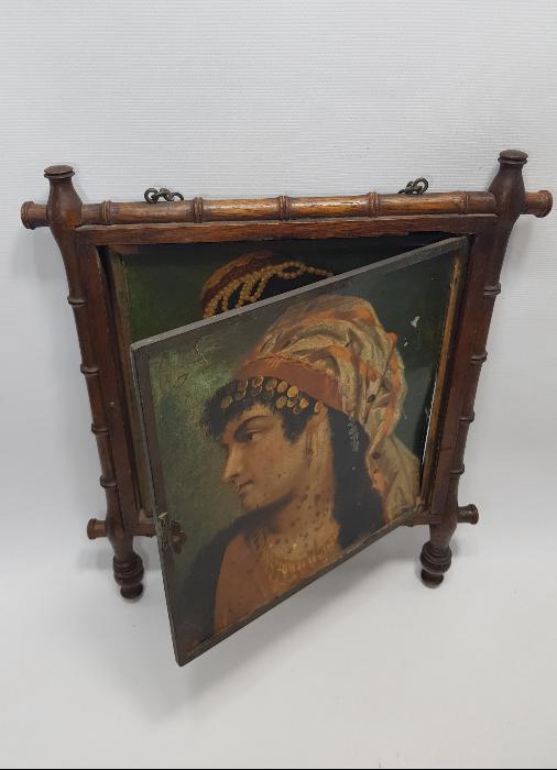 OSMANLI DÖNEMİ KADIN RESİMLERİYLE SÜSLÜ AHŞAP AYNA