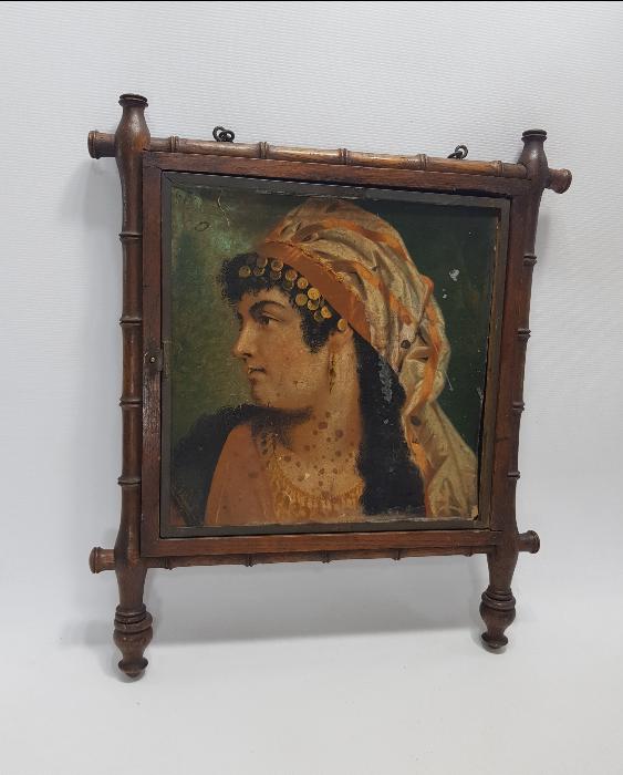 OSMANLI DÖNEMİ KADIN RESİMLERİYLE SÜSLÜ AHŞAP AYNA