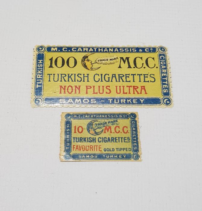 OSMANLI DÖNEMİ M.C.CARATHANASSIS TURKISH CIGARETTES SİGARA ETİKETLERİ 