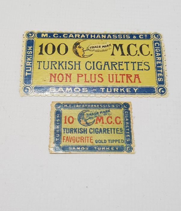 OSMANLI DÖNEMİ M.C.CARATHANASSIS TURKISH CIGARETTES SİGARA ETİKETLERİ 
