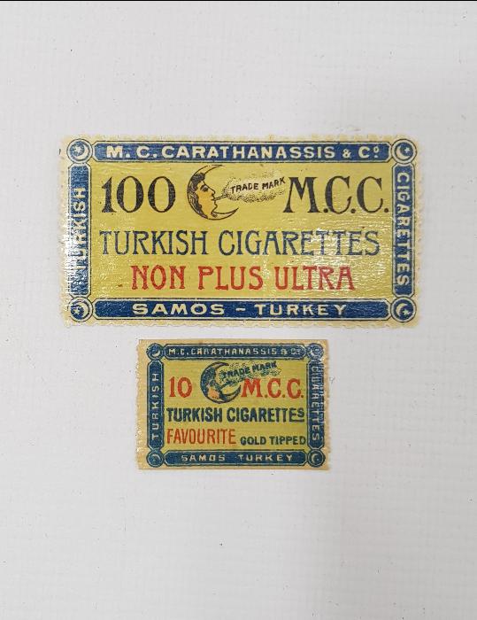 OSMANLI DÖNEMİ M.C.CARATHANASSIS TURKISH CIGARETTES SİGARA ETİKETLERİ 