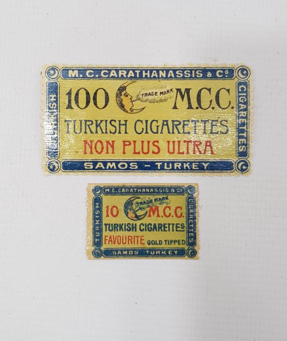 OSMANLI DÖNEMİ M.C.CARATHANASSIS TURKISH CIGARETTES SİGARA ETİKETLERİ 