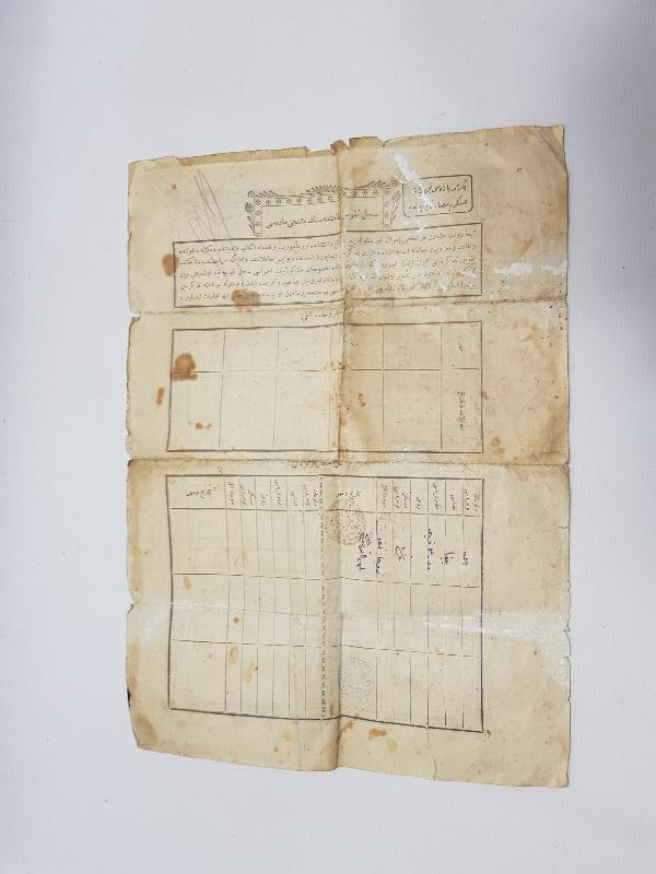 OSMANLI TUĞRALI DEVLETİ ALİYYE OSMANİYE TEZKERESİ 