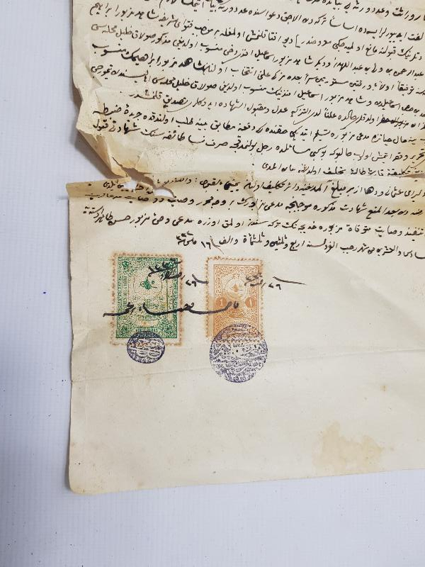 OSMANLI DÖNEMİ EL YAZMA HÜCCET - MAHKEME KARARI 
