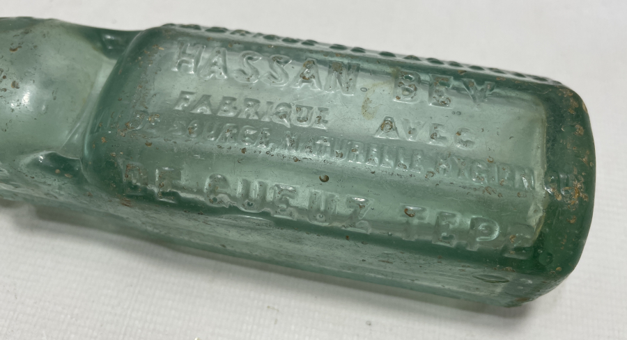 OSMANLI DÖNEMİ ÜZERİ OSMANLICA YAZILI HASAN BEY GAZOZ ŞİŞESİ