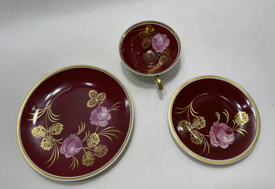 TAMAMI EL BOYAMA VE ALTIN VARAKLI ANTİKA TRİO