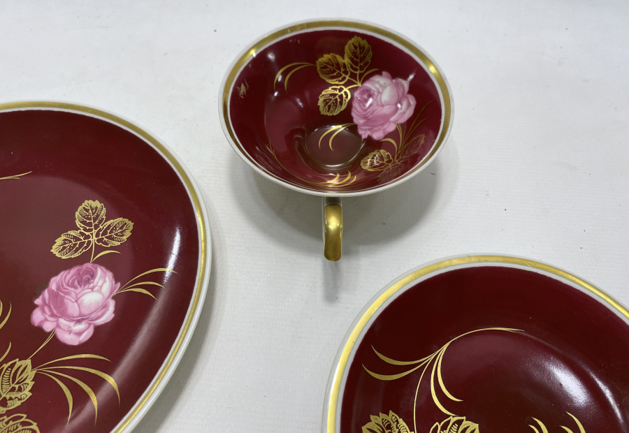 TAMAMI EL BOYAMA VE ALTIN VARAKLI ANTİKA TRİO