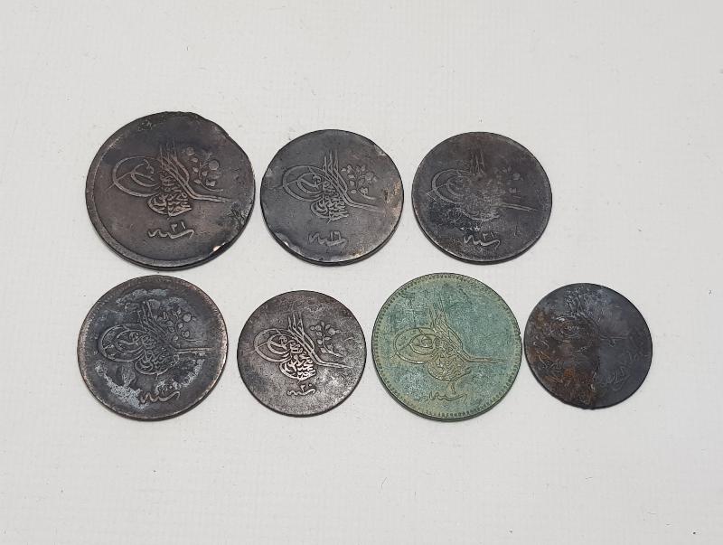 SULTAN ABDÜLMECİD VE ABDÜLAZİZ DÖNEMİ 7 ADET BAKIR PARA